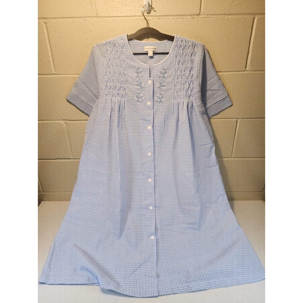 Miss Elaine Nightgown Midi Accessible Snap Front 2 Pack Size Large Grandma Core - Picture 2 of 13